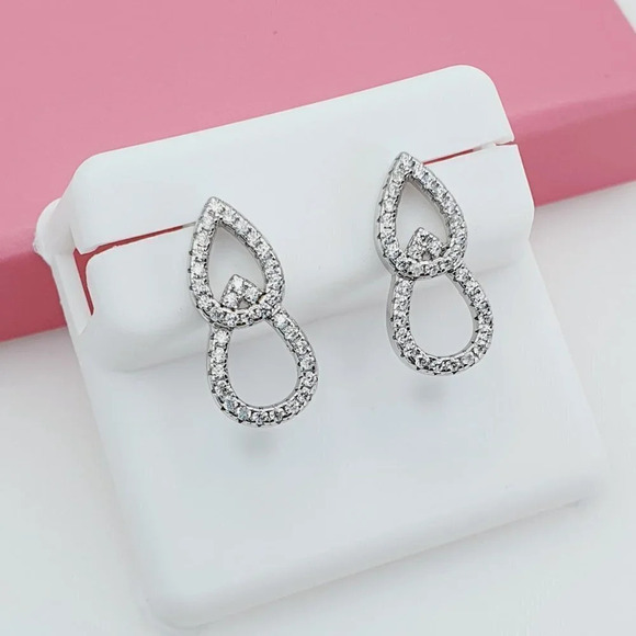 "925 Sterling Silver Cubic Zirconia Earrings,  U19254680 - Picture 3 of 11